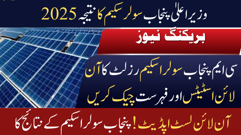 CM Punjab Solar Scheme Result 2025 – Check Online Status & Beneficiary PDF List